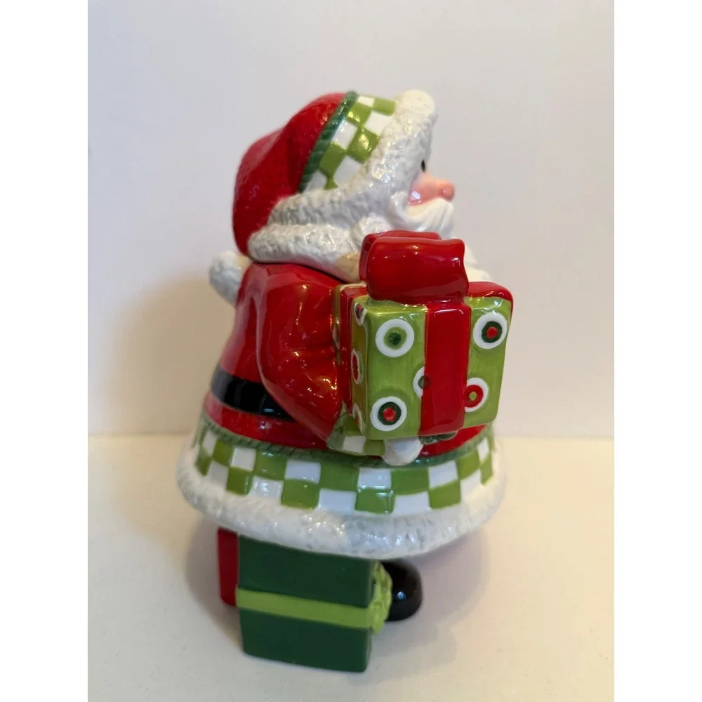 Fitz and Floyd Holiday Cheer Santa Claus Cookie Jar Ceramic Christmas